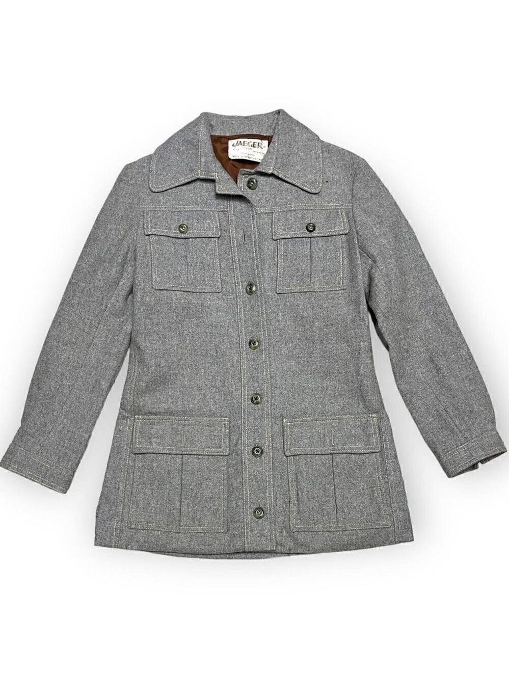 Jaeger London Vintage 90s WOOL Luxury Designer Pea Coat Jacket - Small